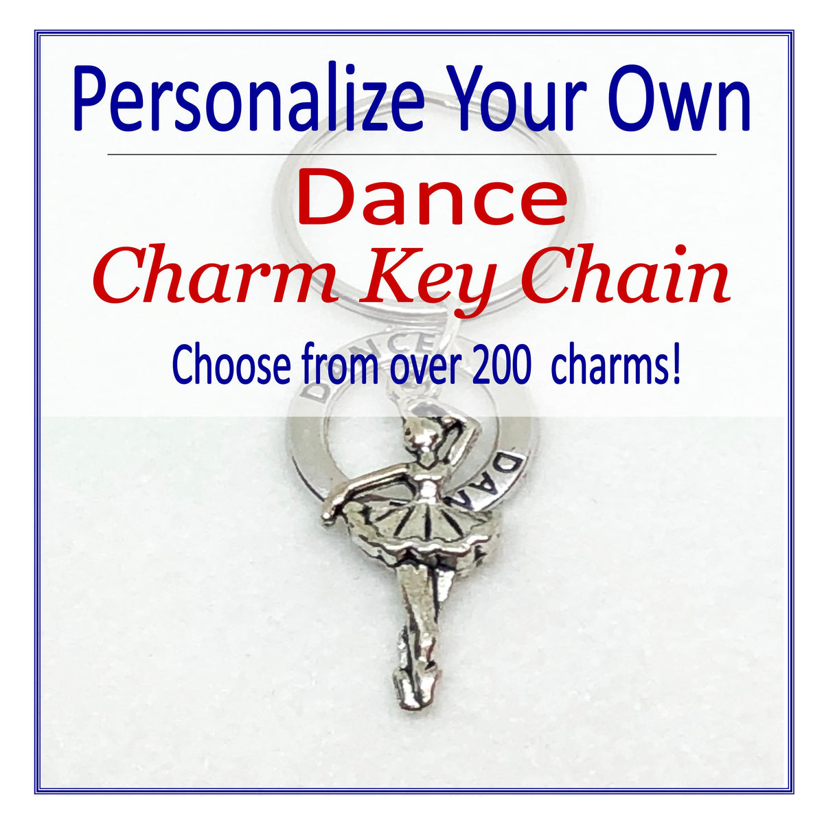 Personalize Your Own Cheerleading Charm Key Chain, Cheerleading Accessories 4 Charms