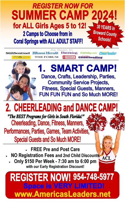 Cheerleading, Dance, Manners And More Summer Camp In Coral Springs Flo 