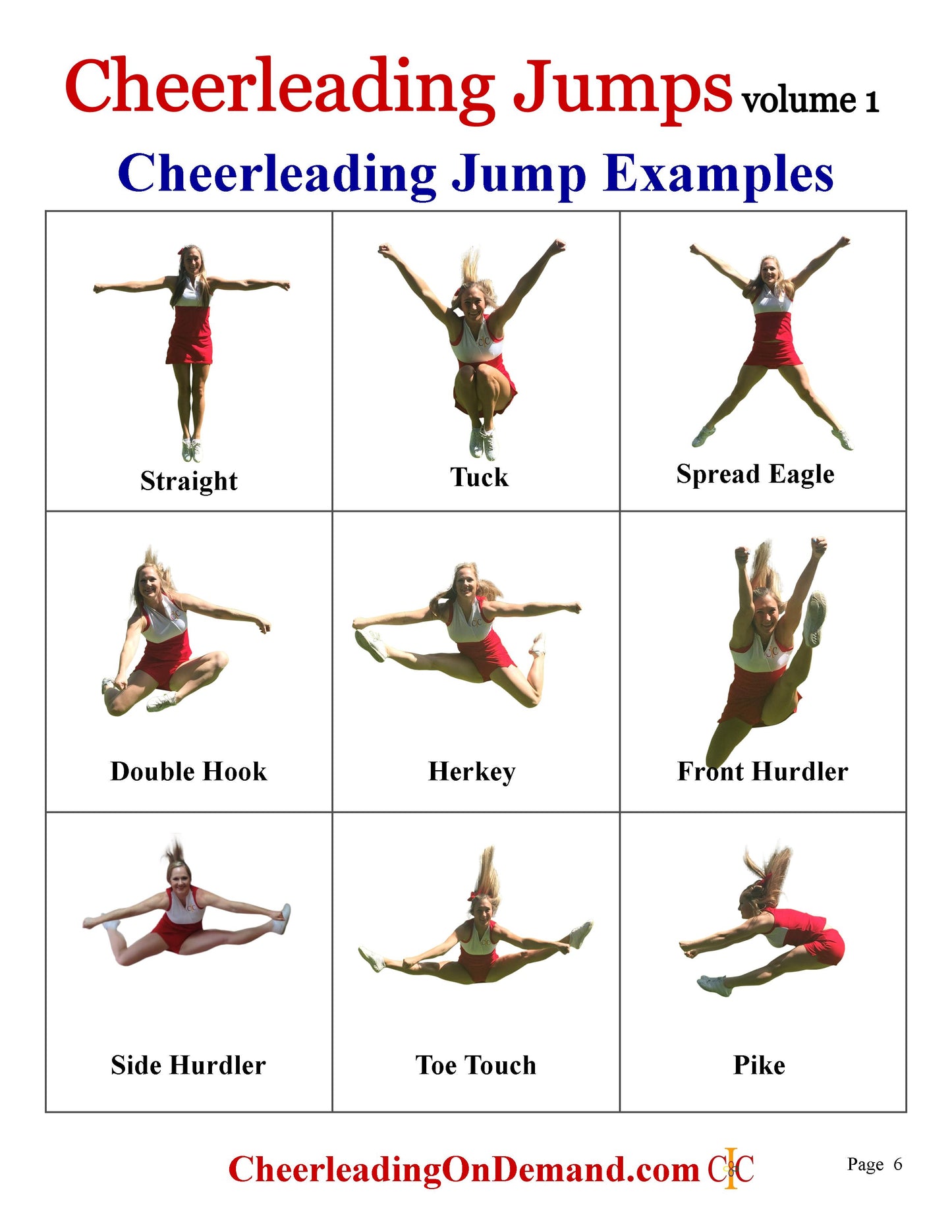 names of cheerleading moves