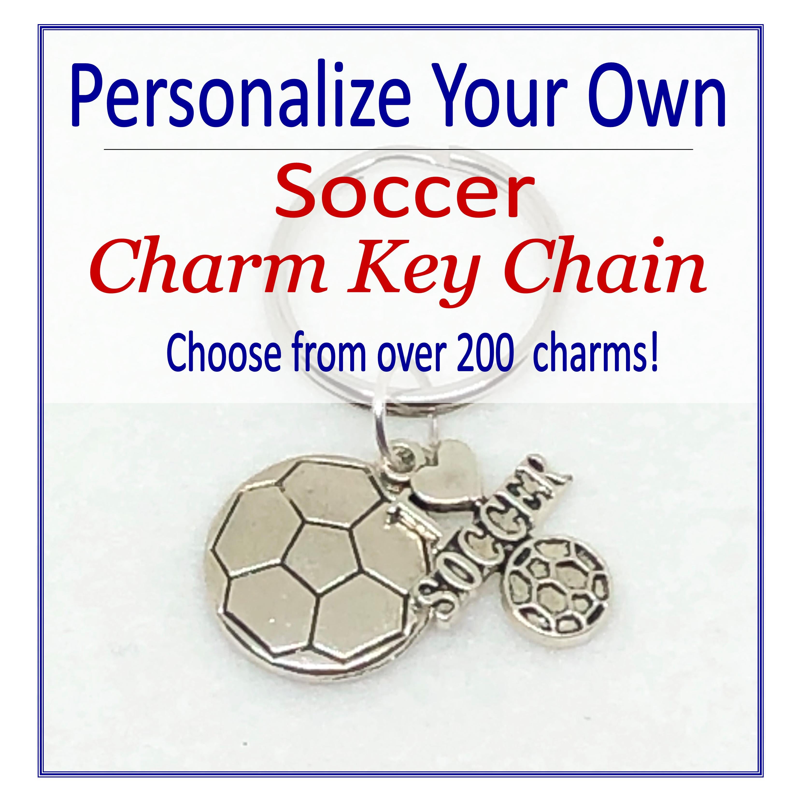 Men Soccer & Figure Charm Keychain