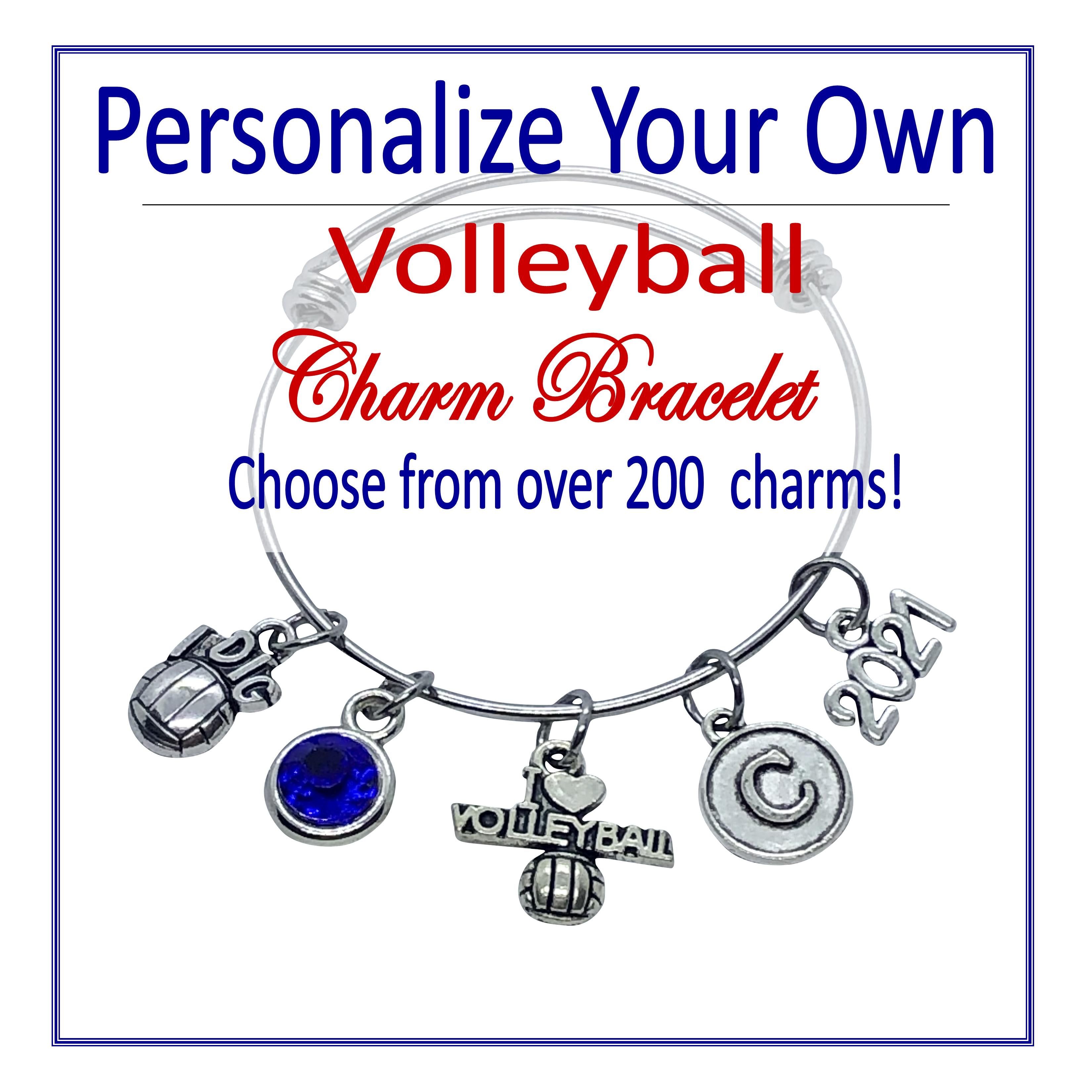 Personalize Your Own Volleyball Charm Bracelet – Cheer and Dance